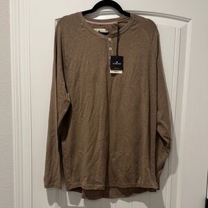 The Normal Brand Tan Long Sleeve Henley